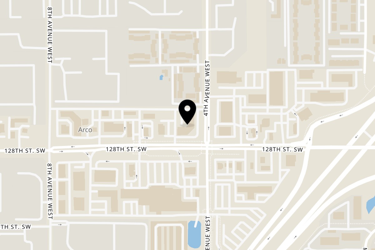 Map showing the location of Acropolis Pizza & Pasta on 12720 4th Ave W in Everett